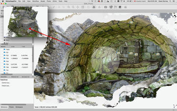 Figure 8: 3D model (textured mesh, Agisoft Metashape) of interior of the same endangered Ottoman mill.